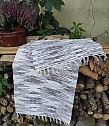 Úžitkový textil - Ručne tkaný obrus, dečka na stôl mix fialový+ biela - 15040967_