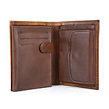 Pánske tašky - Pánska kožená peňaženka s motívom Leonardo da Vinci, ručná maľba - 15042934_
