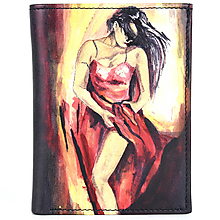 Pánske tašky - Pánska kožená peňaženka s motívom Tanečnice, ručná maľba - 15042899_