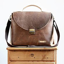 Veľké tašky - Dámska vintage aktovka *Crazy Brown* - 15042952_
