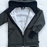 Detské oblečenie - Softshellová bunda zateplená s barančekom khaki - 15041905_