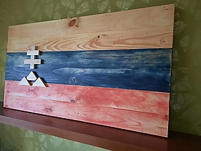 Tabuľky - Vlajka Slovenska z dreva (cca 120x60 cm) - 15040625_