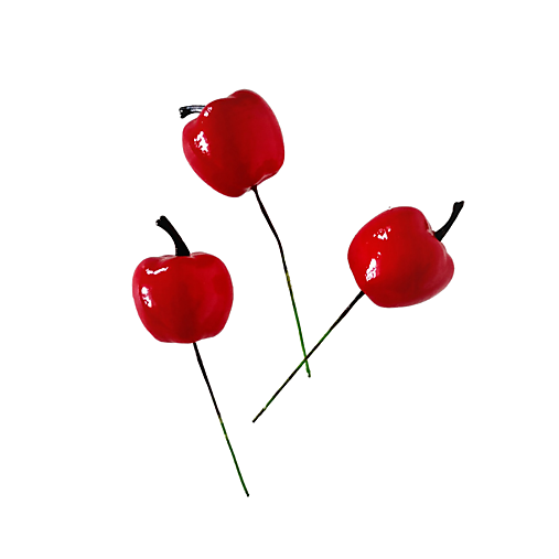 Iný materiál - Dekoračné jabĺčko na drôtiku - Červené H50305 - 15043580_