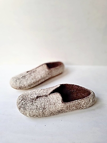 Ponožky, pančuchy, obuv - Pánske vlnené papuče ON-céder - 15045571_