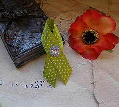 Svadobné pierka - svadobné pierka zelené s puntíkmi (so zirkonikom) - 15045399_