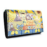 Peňaženky - Dámska kožená peňaženka s motívom Toskánsko, ručná maľba - 15048461_