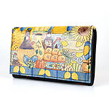 Peňaženky - Dámska kožená peňaženka s motívom Toskánsko, ručná maľba - 15048462_