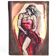 Pánske tašky - Pánska kožená peňaženka s motívom Tanečnice nr.2, ručná maľba - 15048575_
