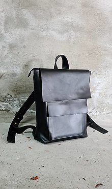 Batohy - ČIERNY kožený ruksak - 15045591_