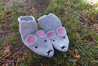 Ponožky, pančuchy, obuv - Myškové ponožky pre deti - 15045423_