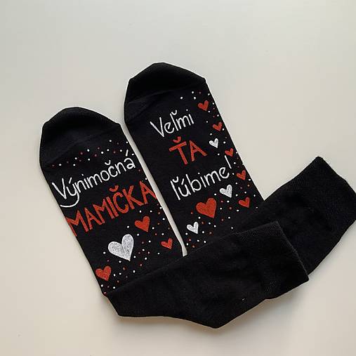 Maľované ponožky pre MAMU (Mamičku)