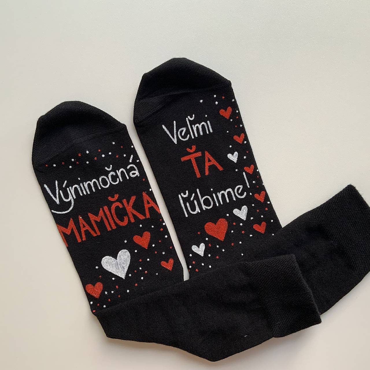 Maľované ponožky pre MAMU (Mamičku)