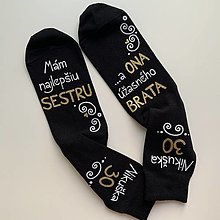 Ponožky, pančuchy, obuv - Maľované čierne ponožky k sestriným narodeninám - 15046709_