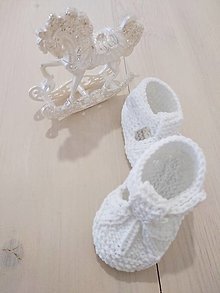 Detské topánky - Pletené sandálky (snehová biela) - 15046925_