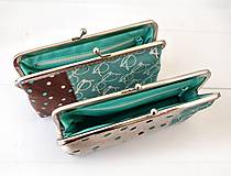 Peňaženky - Peňaženka XL s vreckom na zips Okuliare (Okuliare s hnedou) - 15045190_