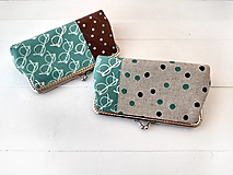Peňaženky - Peňaženka XL s vreckom na zips Okuliare (Okuliare s hnedou) - 15045191_