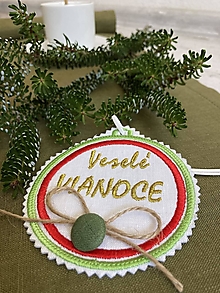 Dekorácie - Ľanová Vianočná dekorácia ,, VESELÉ VIANOCE" - 15049449_