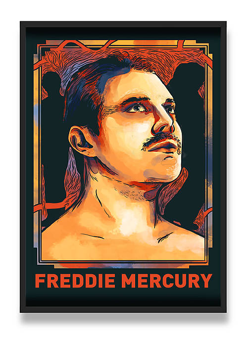 Hudobný print folkjord Freddie Mercury