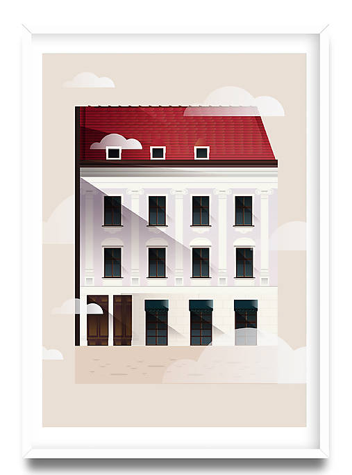 Mestský print folkjord budova na Hlavnom námestí