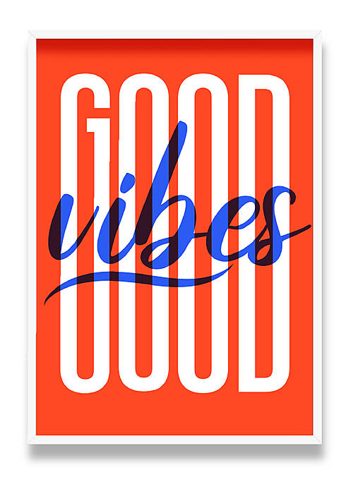 Typografický print folkjord Good vibes