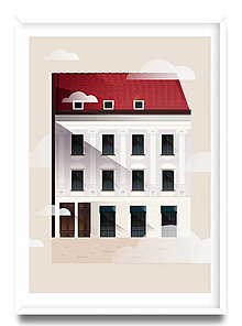 Grafika - Mestský print folkjord budova na Hlavnom námestí - 15046513_