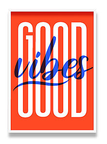 Grafika - Typografický print folkjord Good vibes - 15046611_