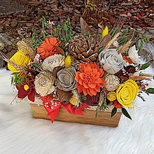 Dekorácie - Jesenná obojstranná dekorácia na stôl - 15049303_