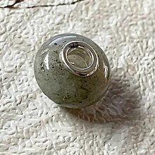 Náhrdelníky - Gemstone European Style Pendant / Prívesok, korálka AG925 s minerálom (Šedý labradorit) - 15052178_