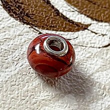 Náhrdelníky - Gemstone European Style Pendant / Prívesok, korálka AG925 s minerálom (Jaspis bordový) - 15052183_
