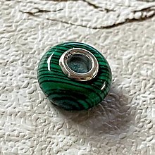 Náhrdelníky - Gemstone European Style Pendant / Prívesok, korálka AG925 s minerálom (Malachit syntetický) - 15052188_