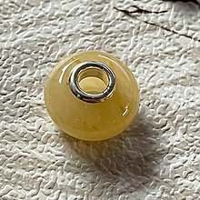 Náhrdelníky - Gemstone European Style Pendant / Prívesok, korálka AG925 s minerálom (Aventurín žltý) - 15052191_