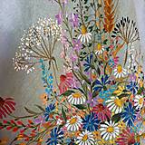 Šaty - Ľanové, ručne maľované šaty " Poľná kytica " (Poľná kytica I.) - 15050047_