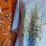 Šaty - Ľanové, ručne maľované šaty " Poľná kytica " (Poľná kytica I.) - 15050051_