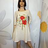 Šaty - Ľanové, ručne maľované šaty " Lúčna kytica s makmi " (Lúčna kytica s makmi) - 15050112_
