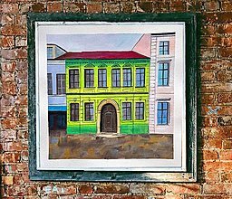 Obrazy - Originály obraz Zelený dom v Bratislave - 15053828_