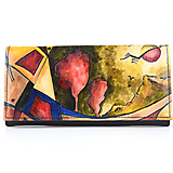 Peňaženky - Dámska ručne maľovaná kožená peňaženka s motívom Abstrakt nr.2 - 15051201_