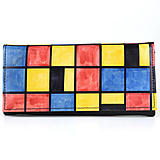 Peňaženky - Dámska ručne maľovaná kožená peňaženka s motívom Mozaika - 15051329_