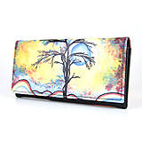 Peňaženky - Dámska ručne maľovaná kožená peňaženka s motívom Jar - 15051403_