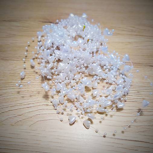 Komponenty - Perličková girlanda 9mm - srdiečkové - 15053049_