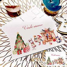 Papiernictvo - Vianočná pohľadnica Zajkovia - 15050087_