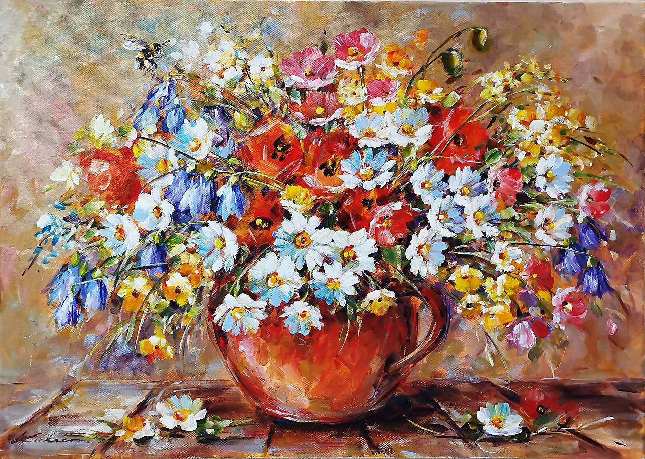 Veľká kytica s včielkou