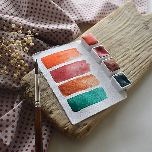 Farby-laky - Set akvarelových farieb -  Jesenné ráno - 15050896_