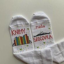 Ponožky, pančuchy, obuv - Maľované ponožky pre milovníčku kníh/knihovníčku/predajcu kníh (3) - 15051459_
