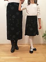 Darček pre mamu a dcéru - sukňa mama a dcéra- súprava z čierneho menčestru