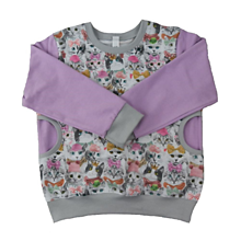 Detské oblečenie - mikina kočky s fialkovou - 15052497_