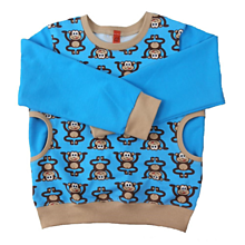 Detské oblečenie - mikina modrá opice - 15052513_