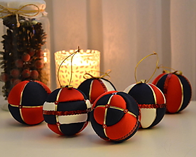 Dekorácie - Vianočné gule - sada (červená+modrá+biela+zlatá) - 15055448_