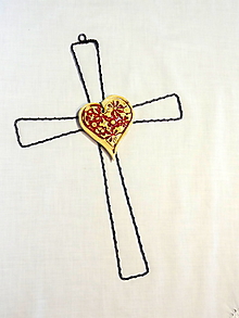 Dekorácie - kríž ... láskou rastieme .... - 15056692_