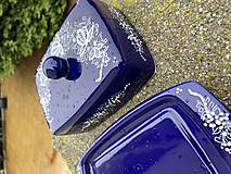 Nádoby - Kobaltová maľovaná Maselnicka s guľôčkou - 15056916_