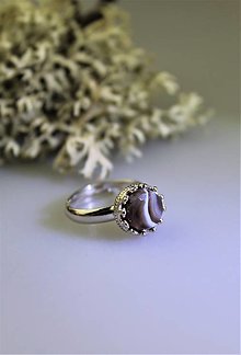 Prstene - achát Botswana strieborný prsteň - 15057732_
